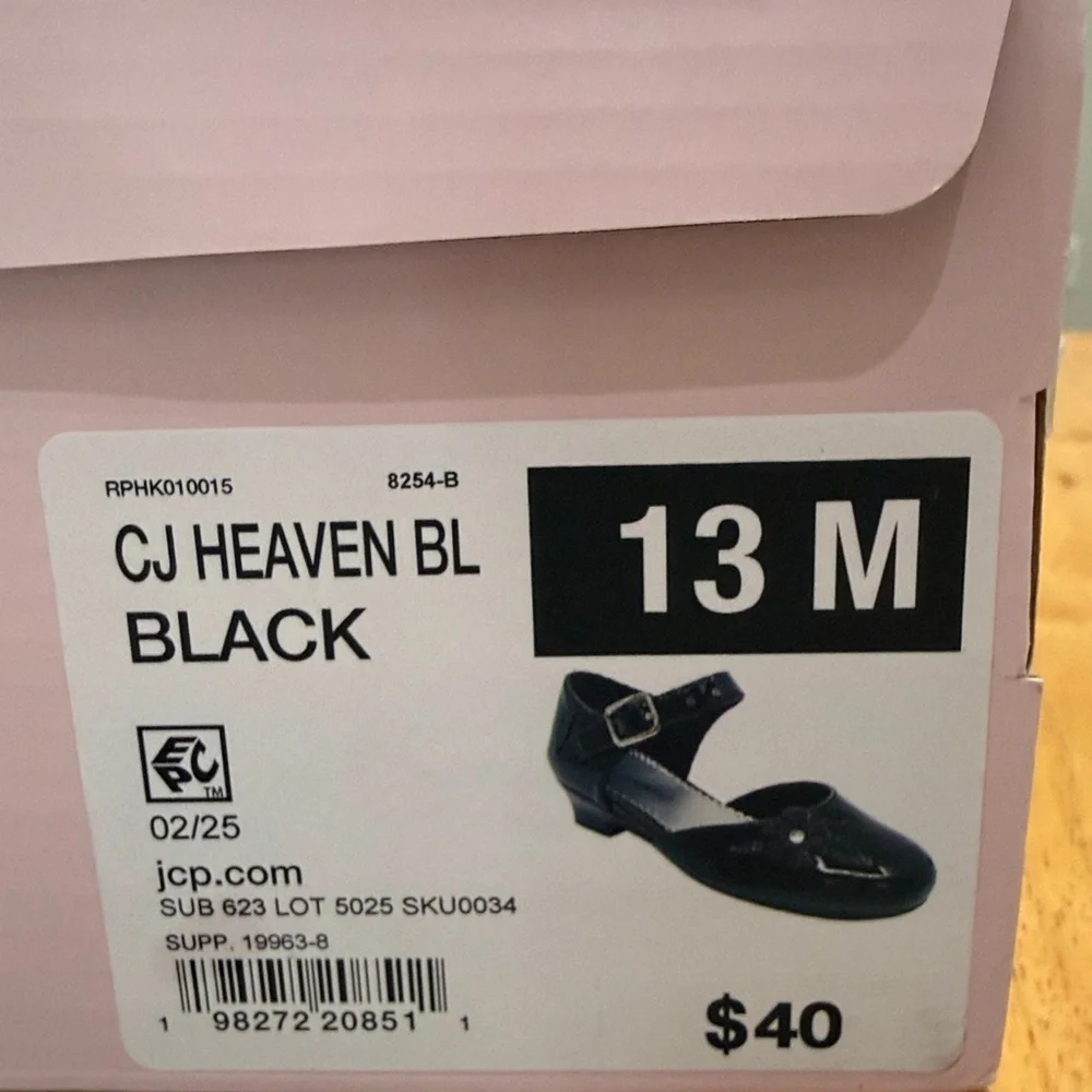 Christie & Jill Heaven Little & Big Kid Girls Round Mary Jane Shoes in black 13